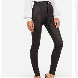 Express | Black High Waisted Faux Leather Leggings